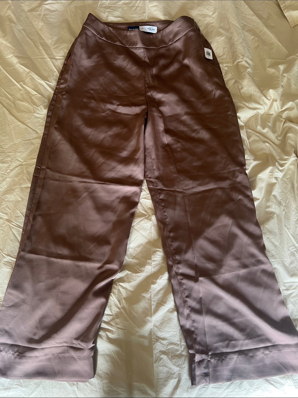 Old Navy Champagne Satin Wide-Leg Pants Size 12
